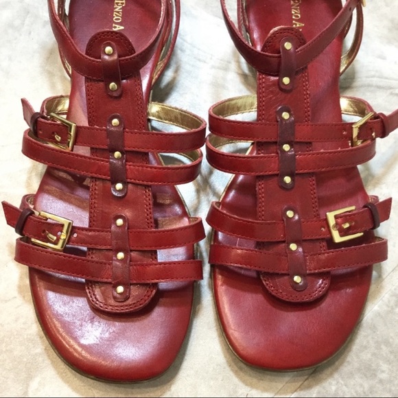 Enzo Angiolini Red Gladiator Sandal - Picture 3 of 8